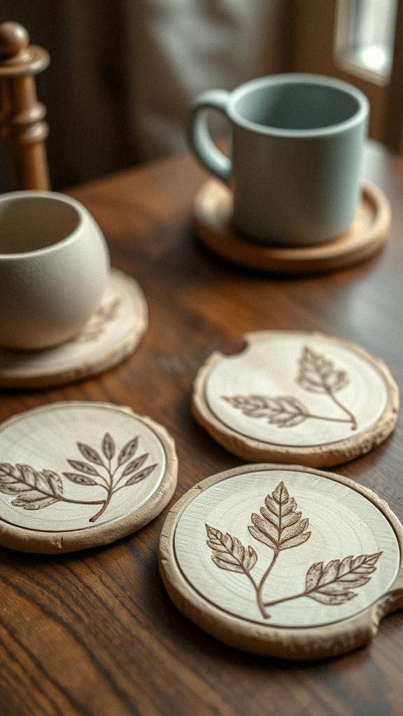 Botanical-Themed Coasters Crafted From Natural Materials