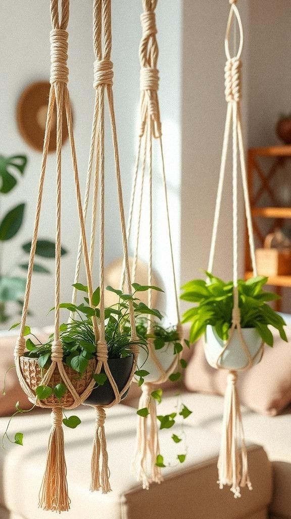 DIY Macrame Plant Hangers For Indoor Greenery
