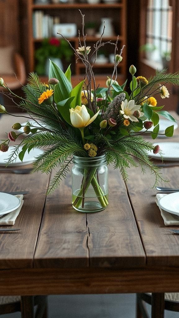 Nature-Inspired Table Centerpieces With Greenery