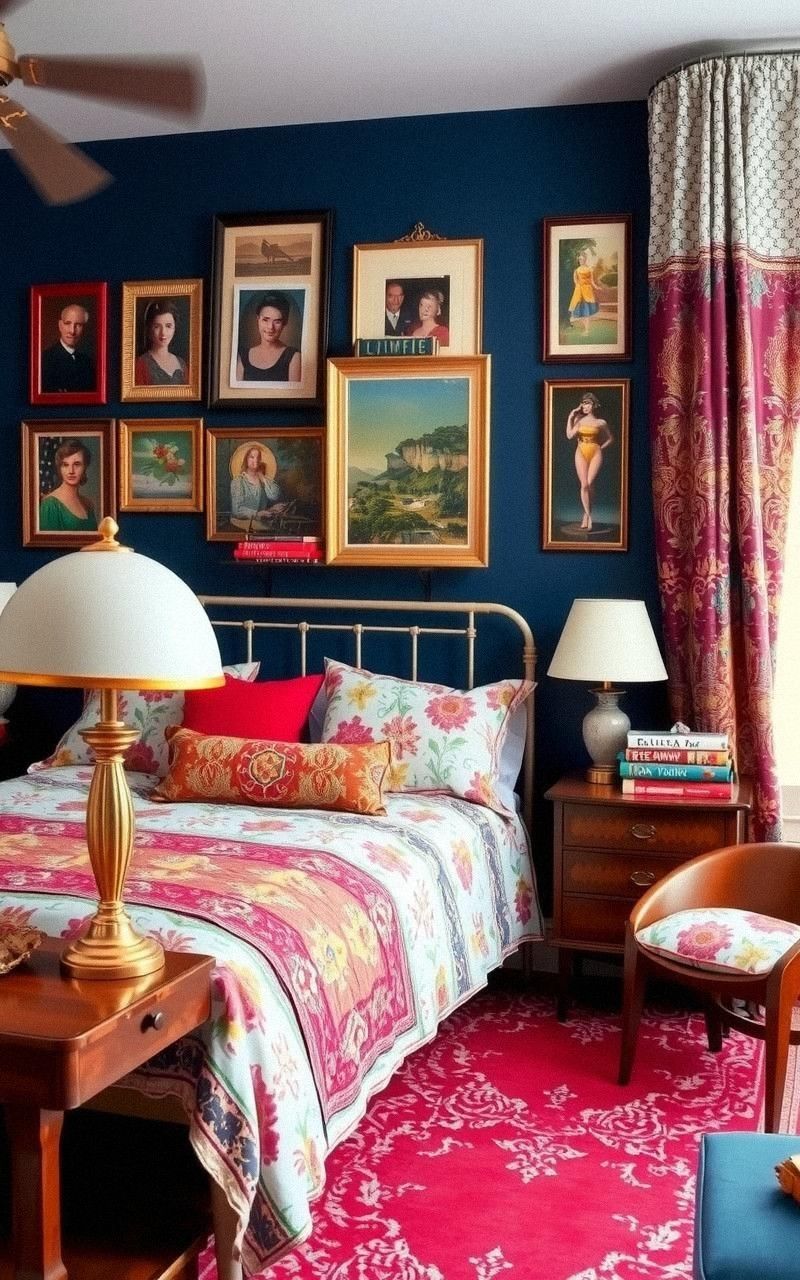 Eclectic Vintage Bedroom with Mixed Eras