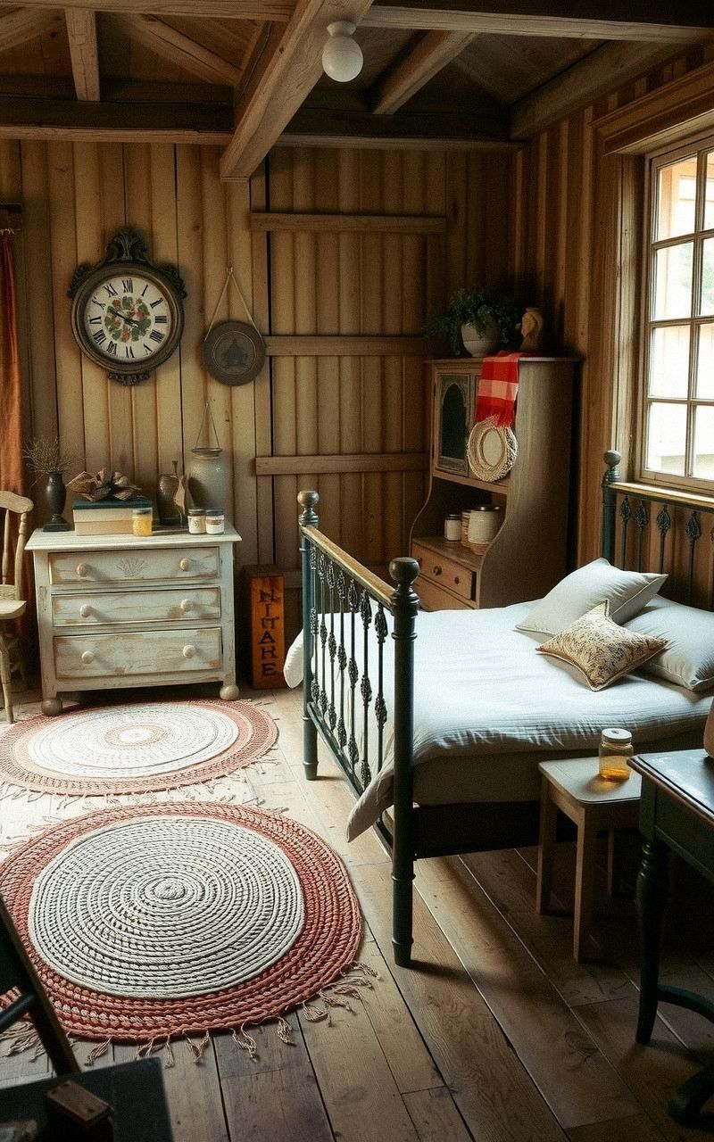 Rustic Farmhouse Bedroom with Vintage Accents