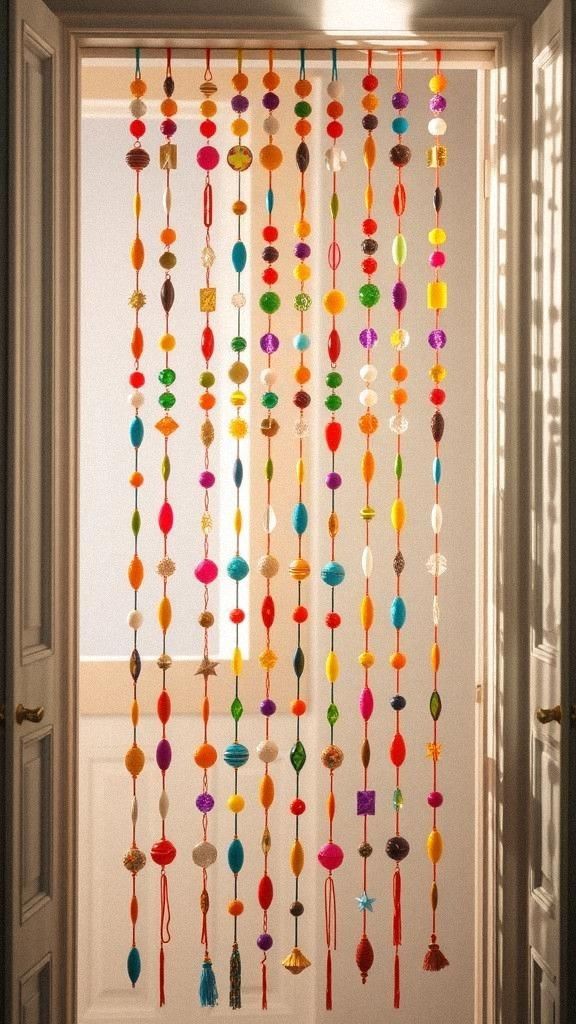 Beaded Curtain Divider For Retro Flair
