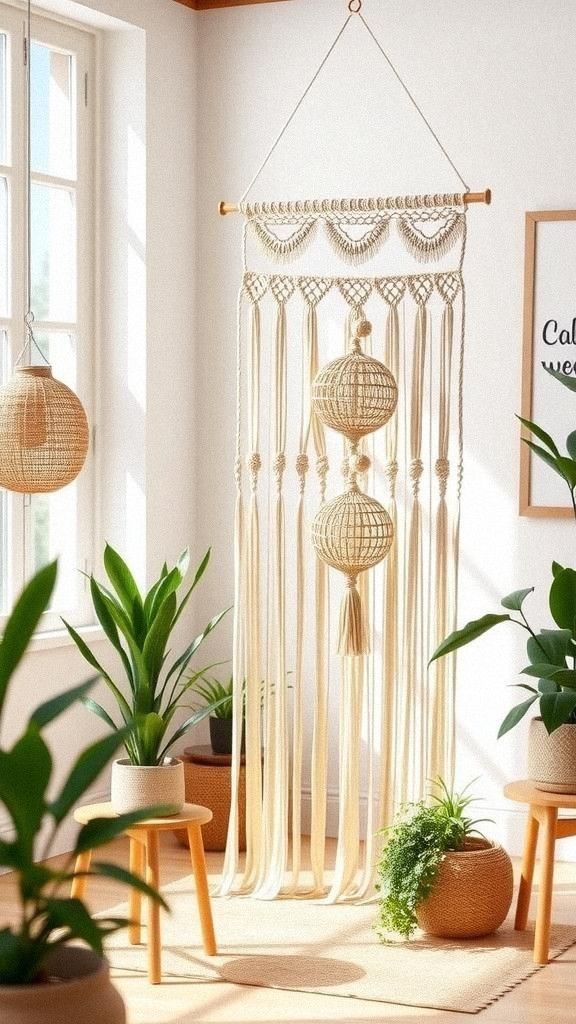 Macrame Hanging Divider For Boho Charm