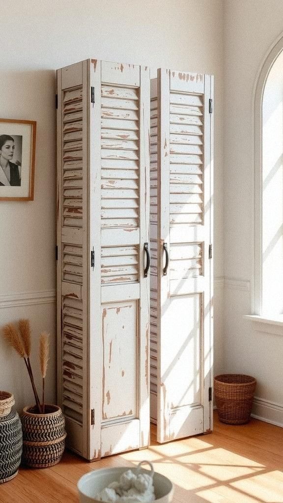 Vintage Shutter Panels For Charming Separation