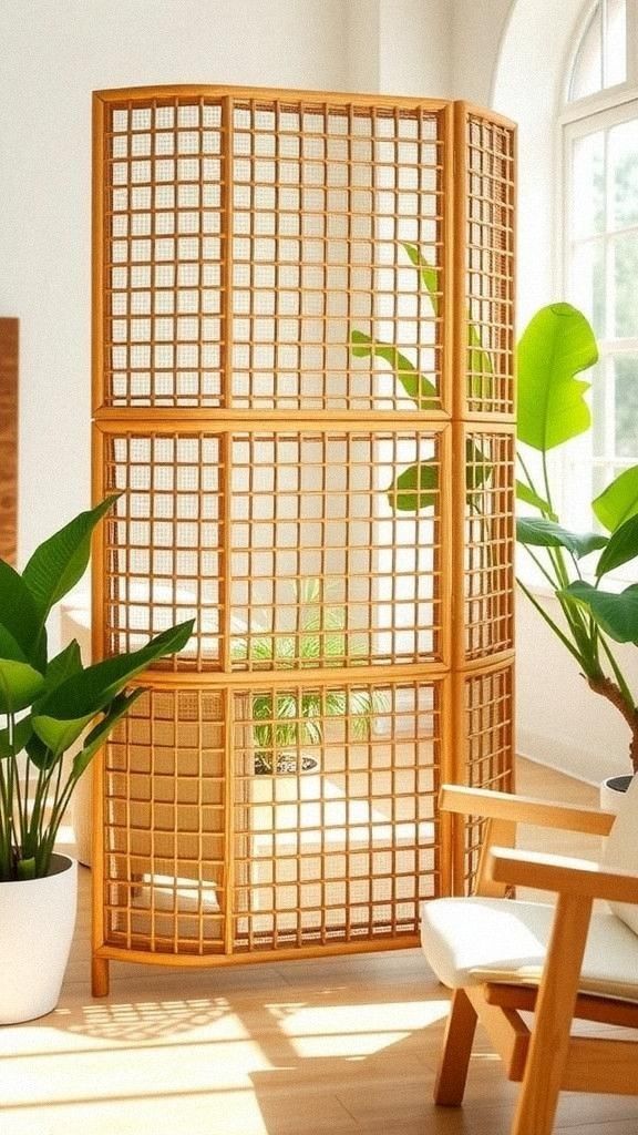 Woven Rattan Screen For Tropical Touch