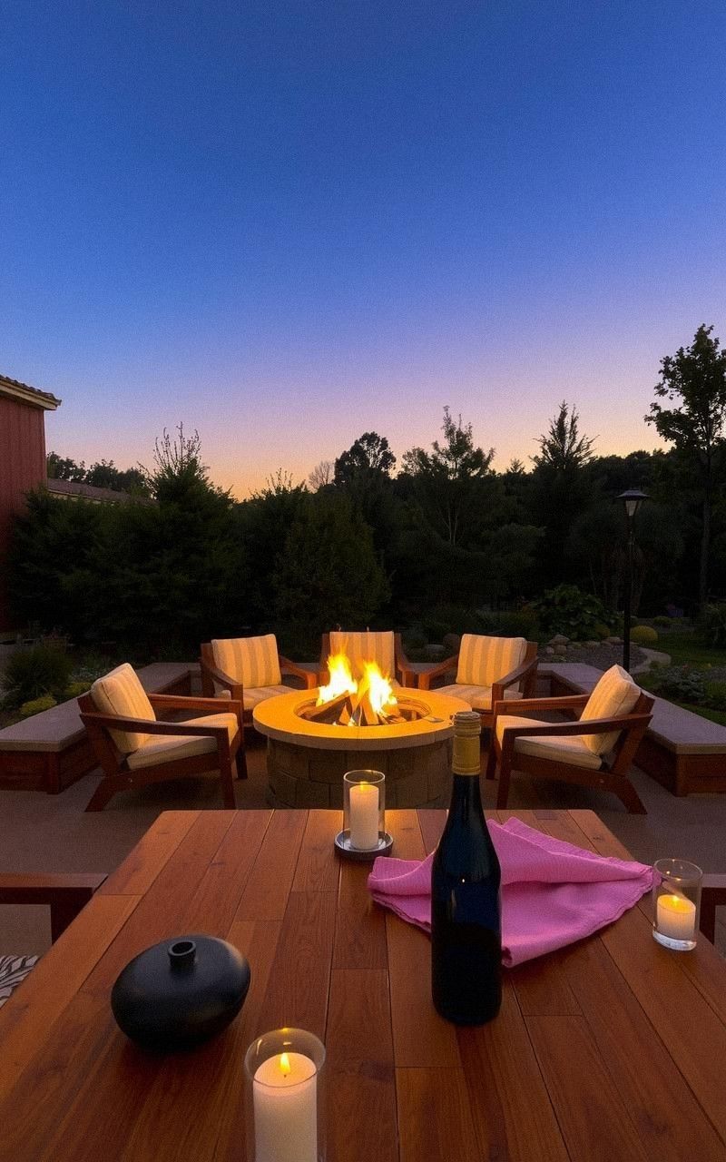 Cozy Fire Pit Dining Experience