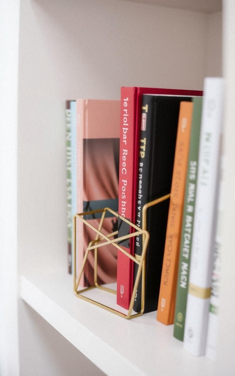 Add Brass Bookends for Elegant Shelving