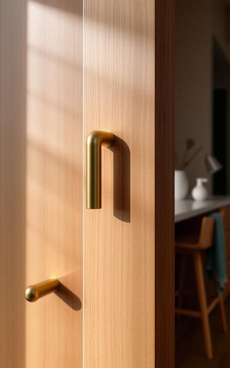 Add Brass Handles to Cabinets and Drawers