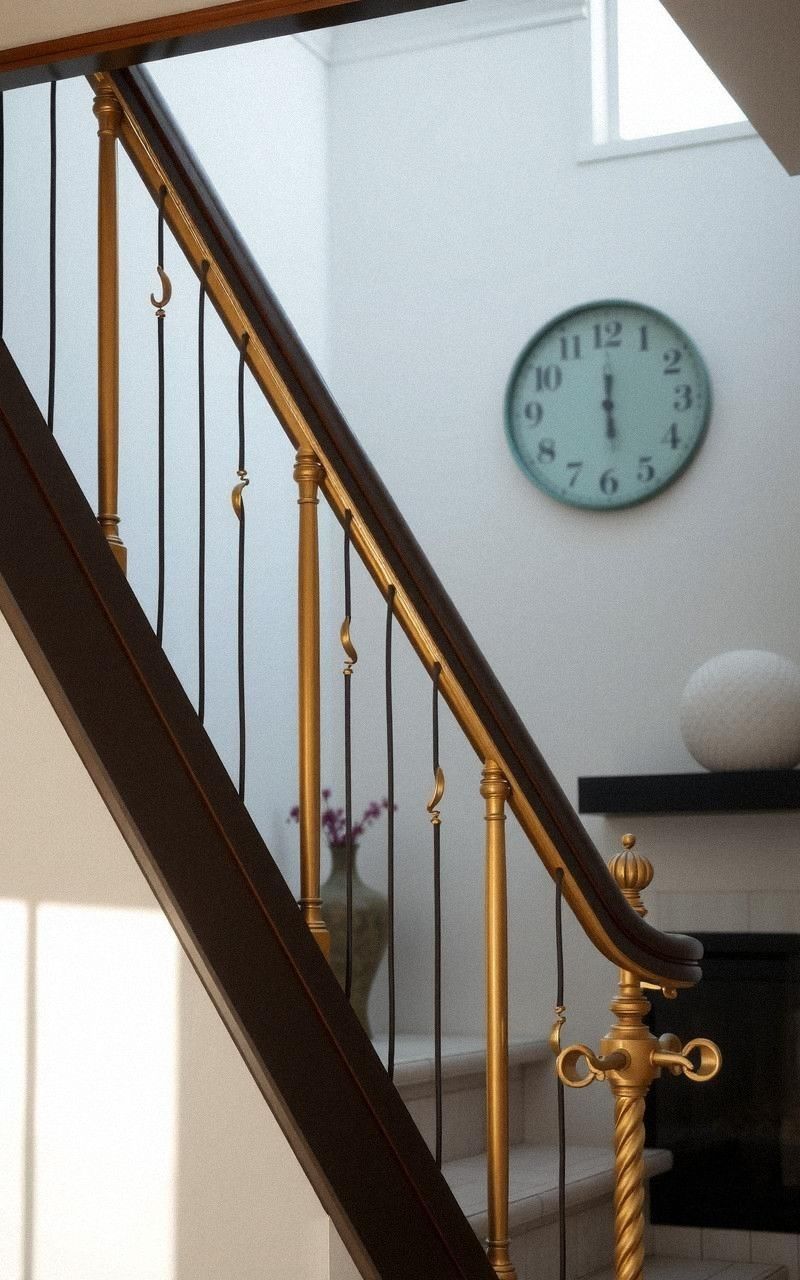 Highlight Stair Railings with Brass Details