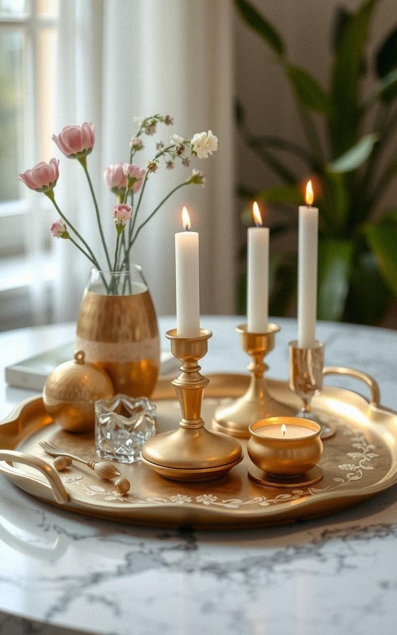 Use Brass Trays for Stylish Organization