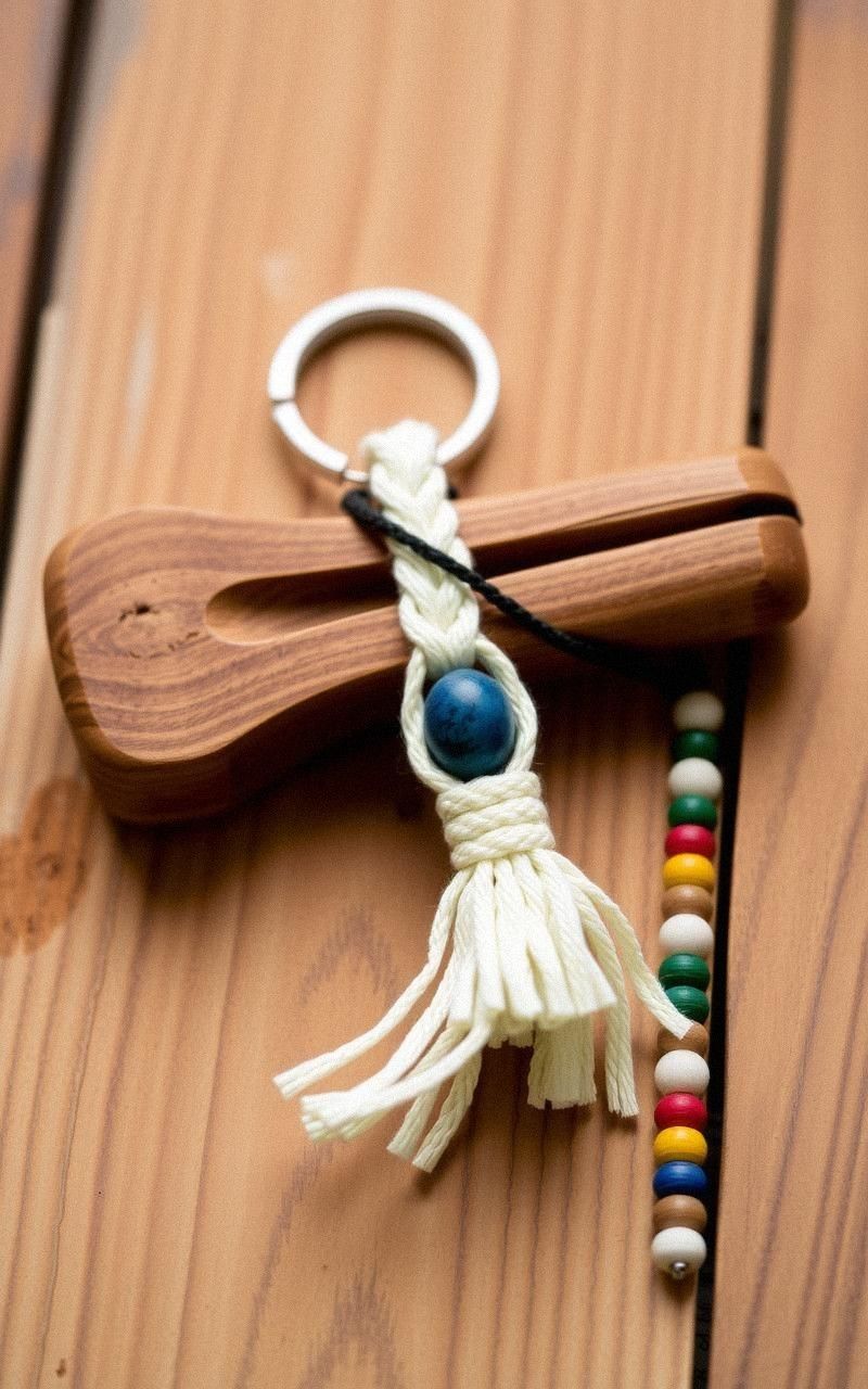 Charming Macramé Keychain With Beaded Accents