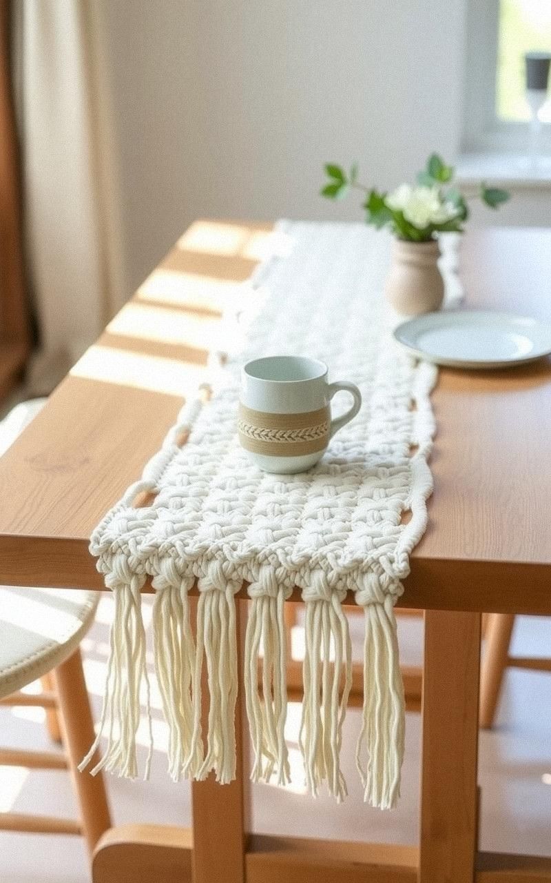 Chic Macramé Table Runner Adding Texture To Dining