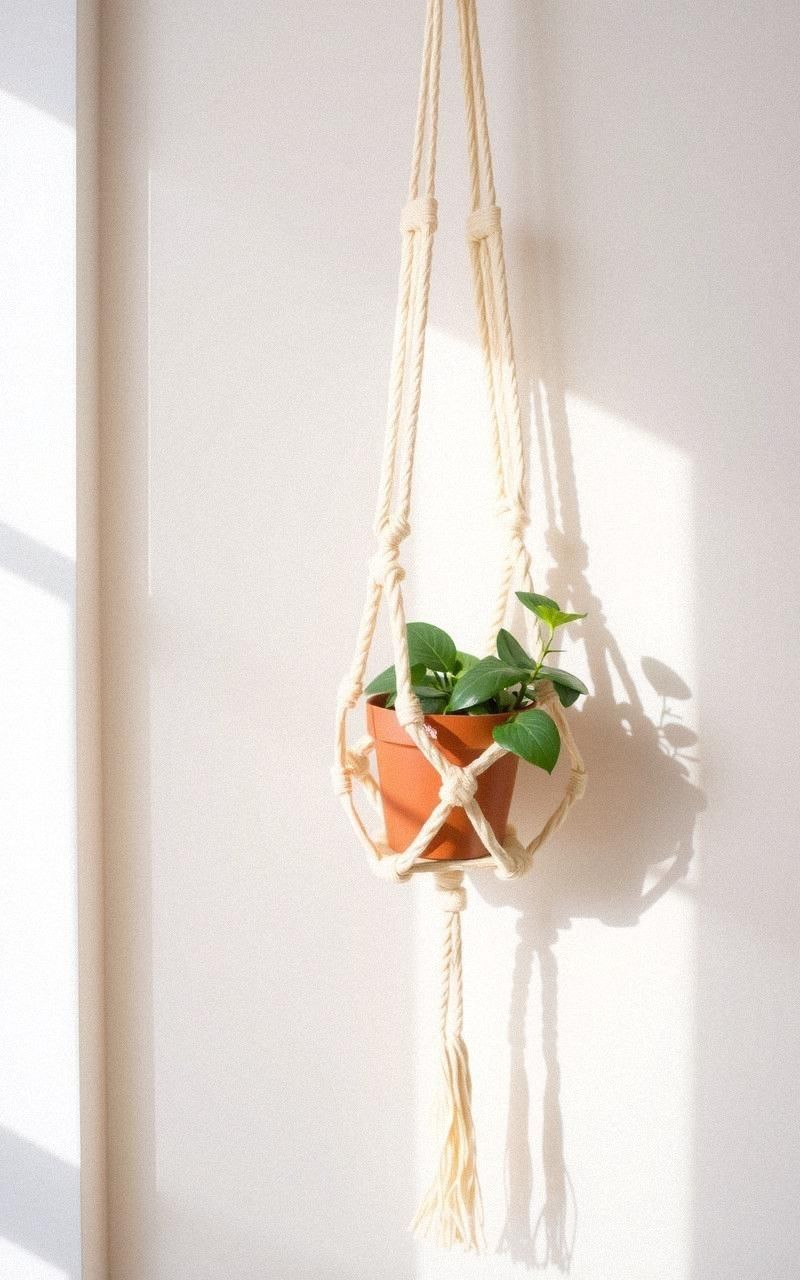 Creative Macramé Wall Pocket For Plants Or Storage