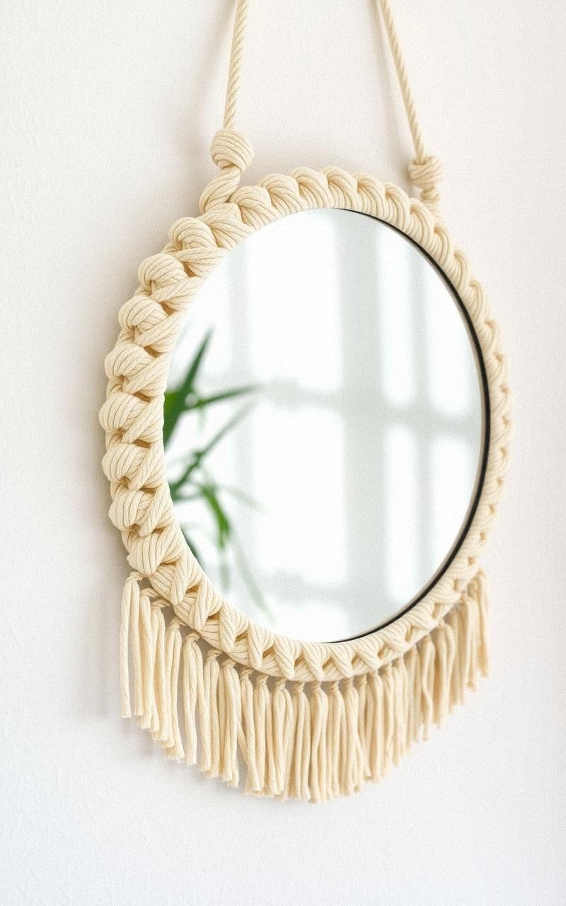 Decorative Macramé Mirror Frame For Wall Accent