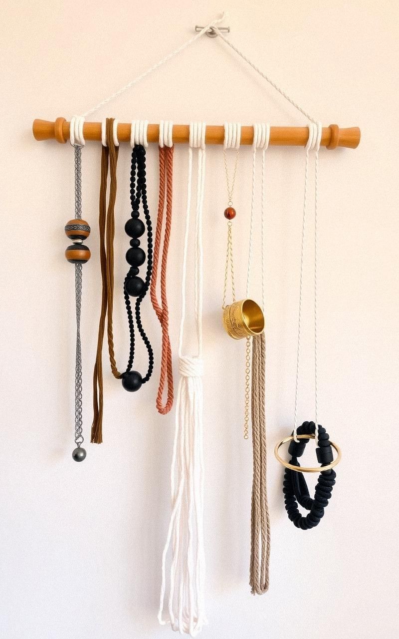 Elegant Macramé Jewelry Holder For Accessories