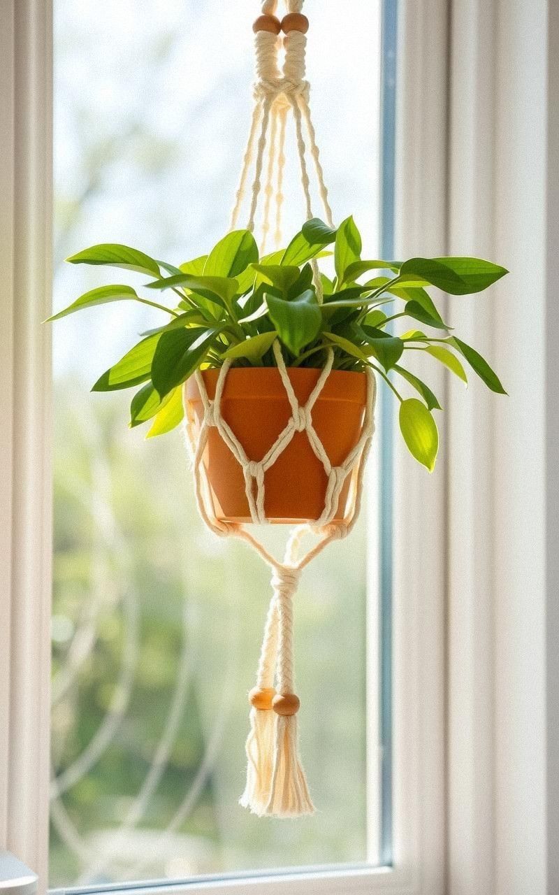 Elegant Macramé Plant Hanger To Display Greenery