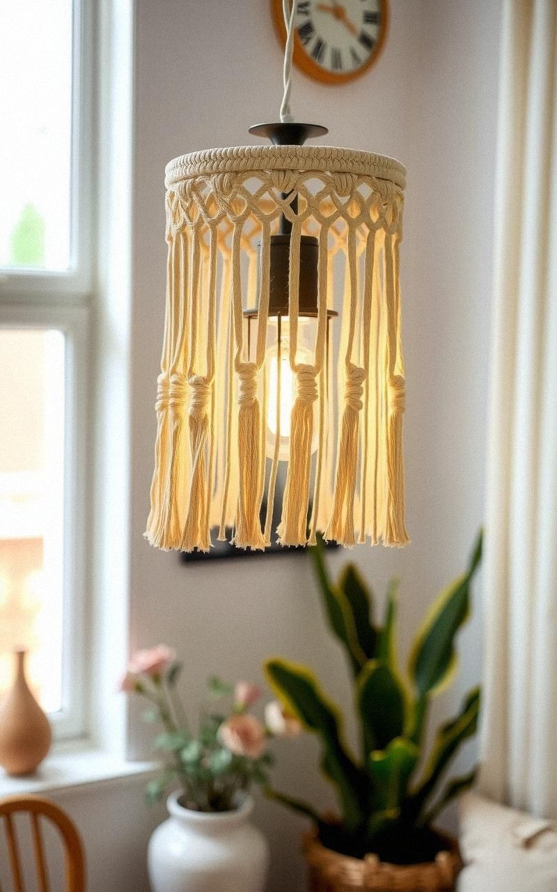 Stylish Macramé Chandelier Shade For Unique Lighting