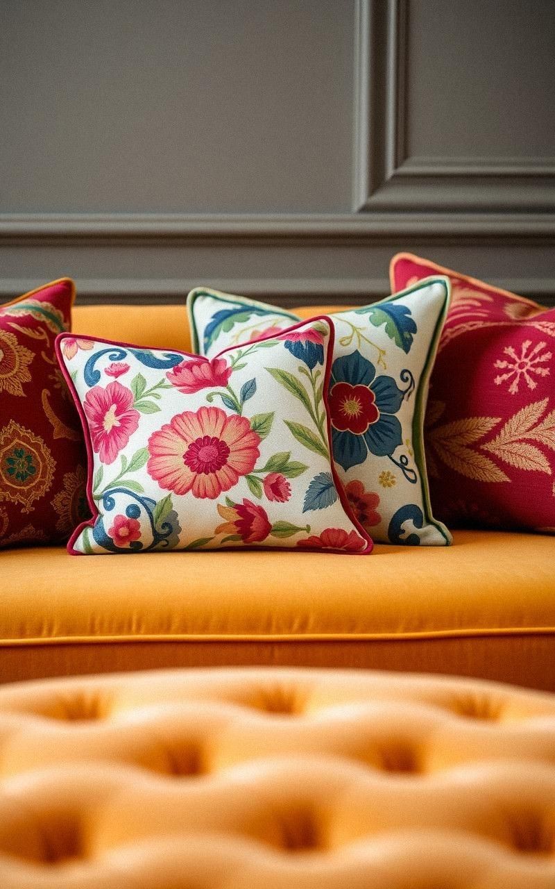 Add Decorative Pillows With Bold Prints