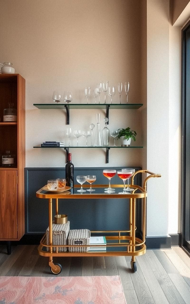 Retro-Inspired Bar Cart For Entertaining