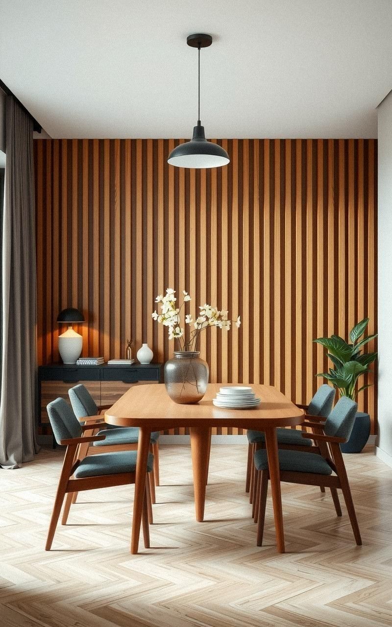 Wood Slat Accent Wall For Visual Texture
