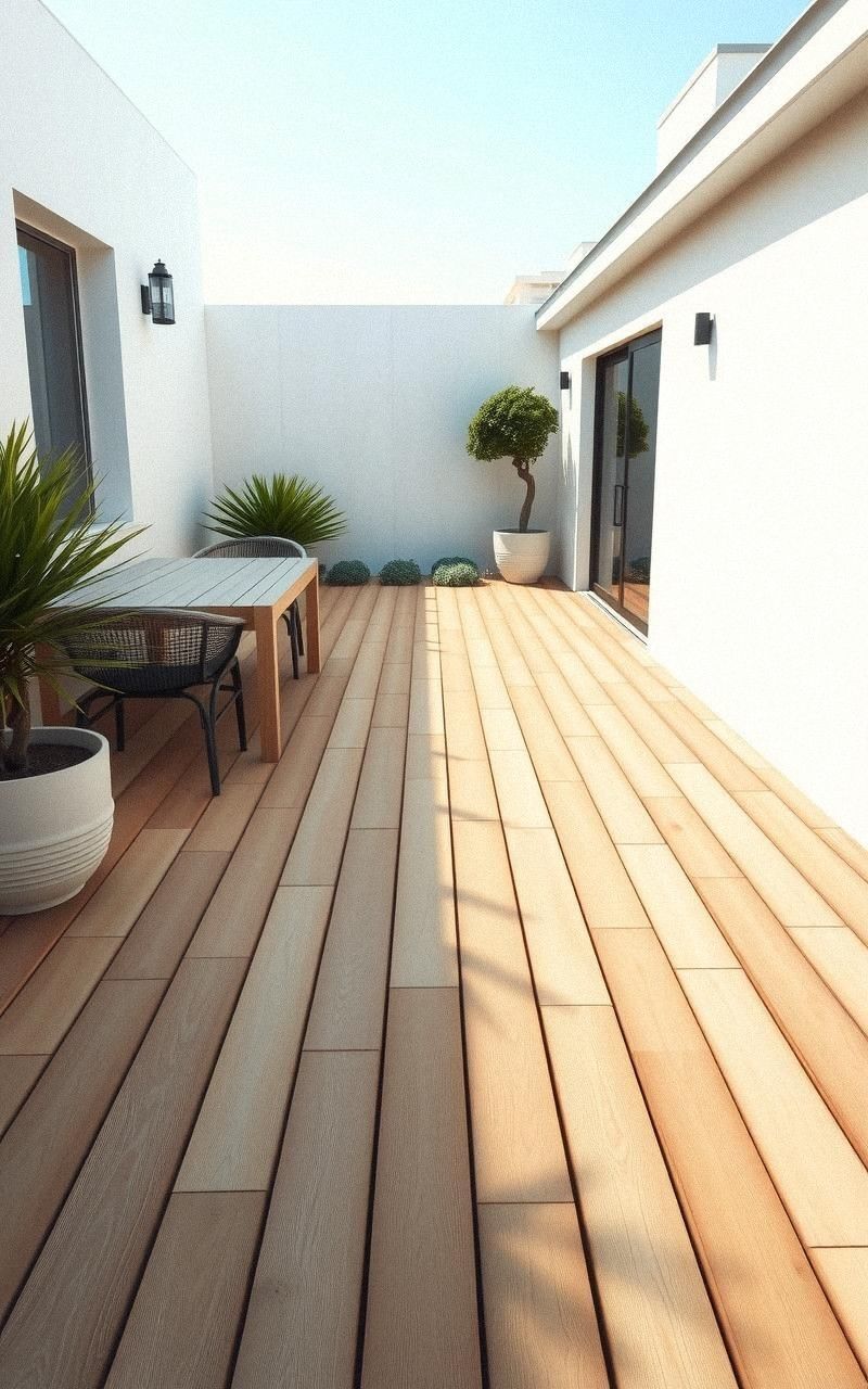 Natural Wood Decking With Simple Lines