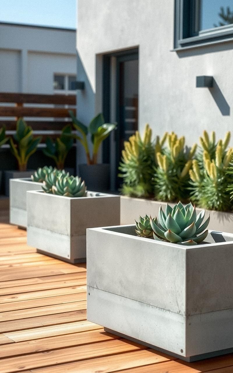 Sleek Concrete Planters For Modern Minimalism