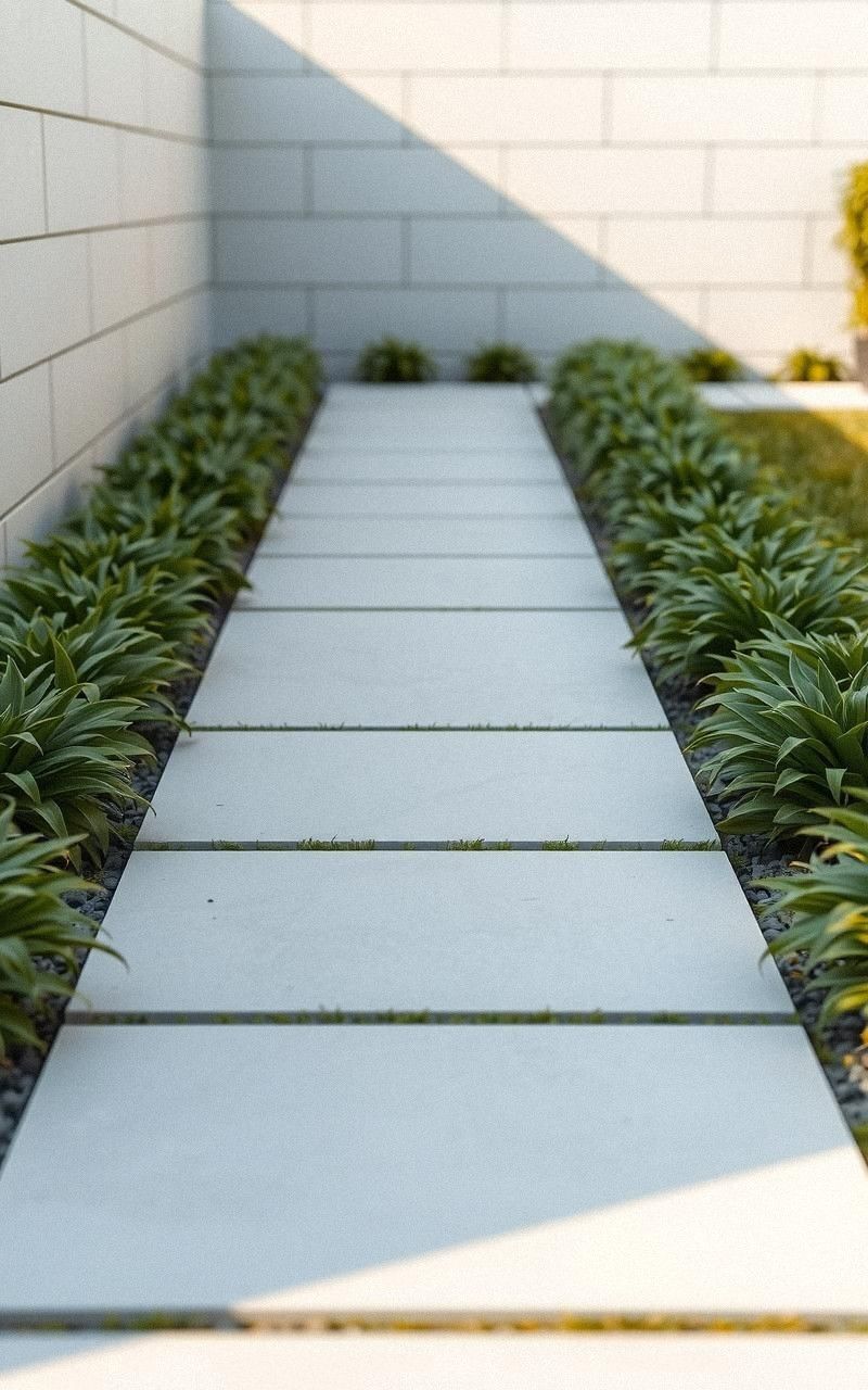 Stone Pathways With Simple Straight Lines