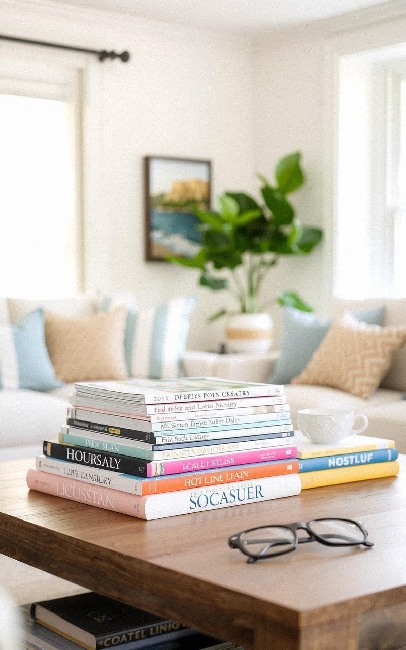 Add Coastal-Inspired Books and Magazines