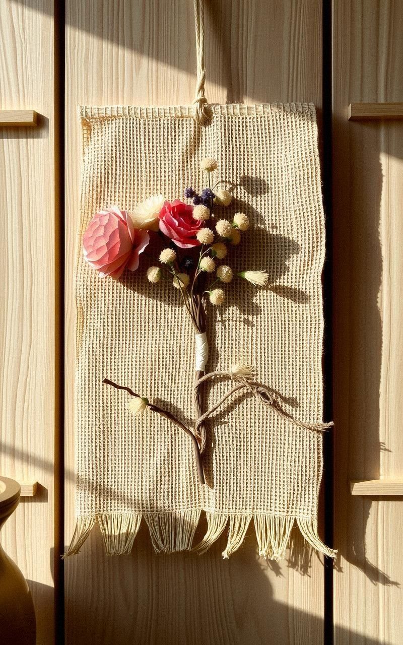 Create A Wall Hanging From Burlap And Twine