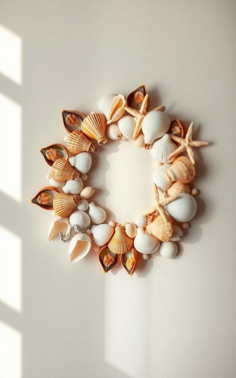Showcase Seashell Art On A Feature Wall