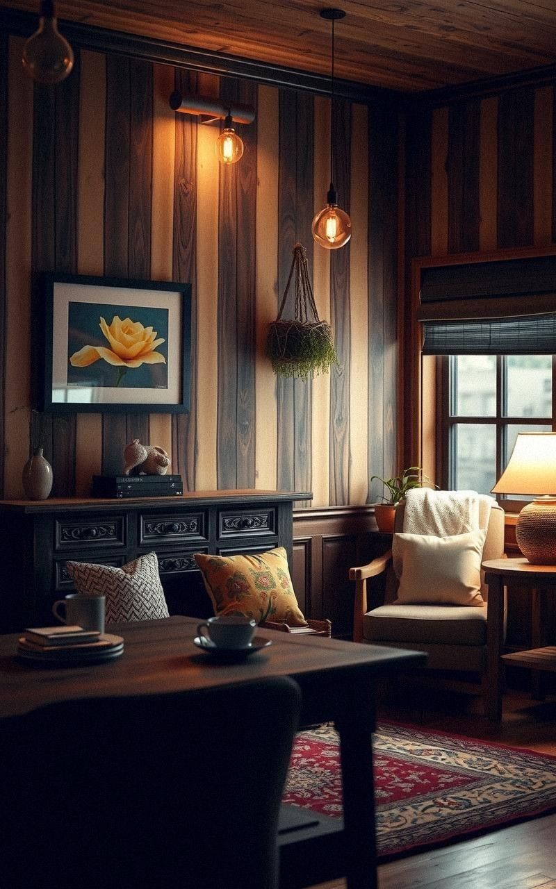 Wood Panel Effect Wallpaper for Rustic Retro Feel