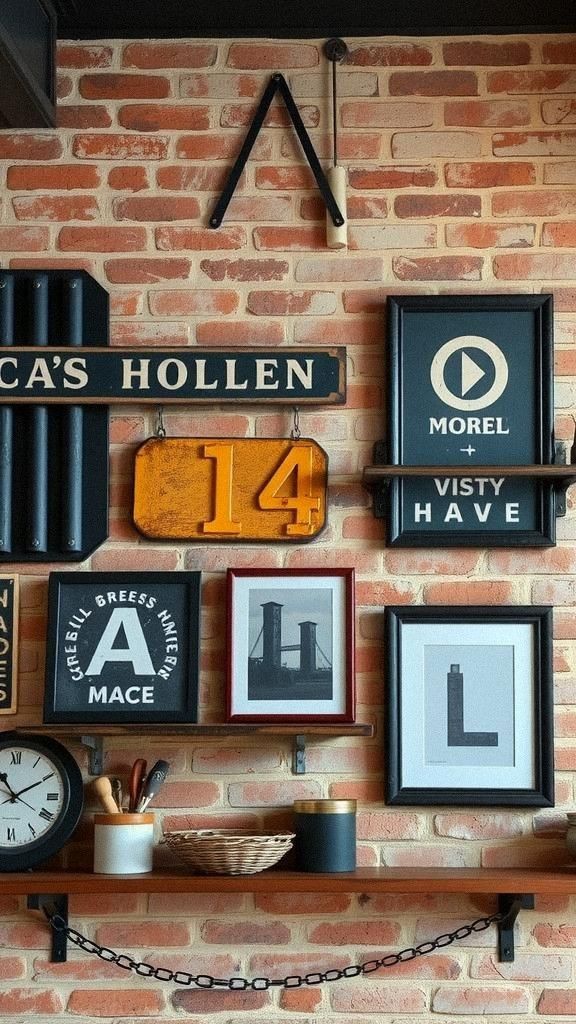 Integrate Vintage Signs Or Artwork For Personality