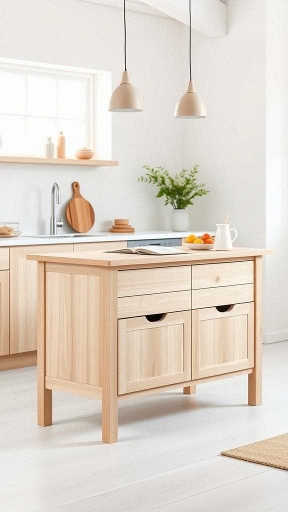 Compact Kitchen Island With Multipurpose Storage