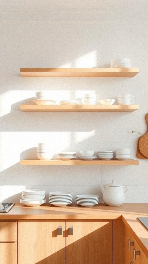 Open Shelving To Showcase Simple Dishware