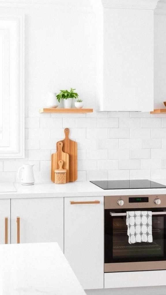 Simple White Backsplash With Clean Grout Lines