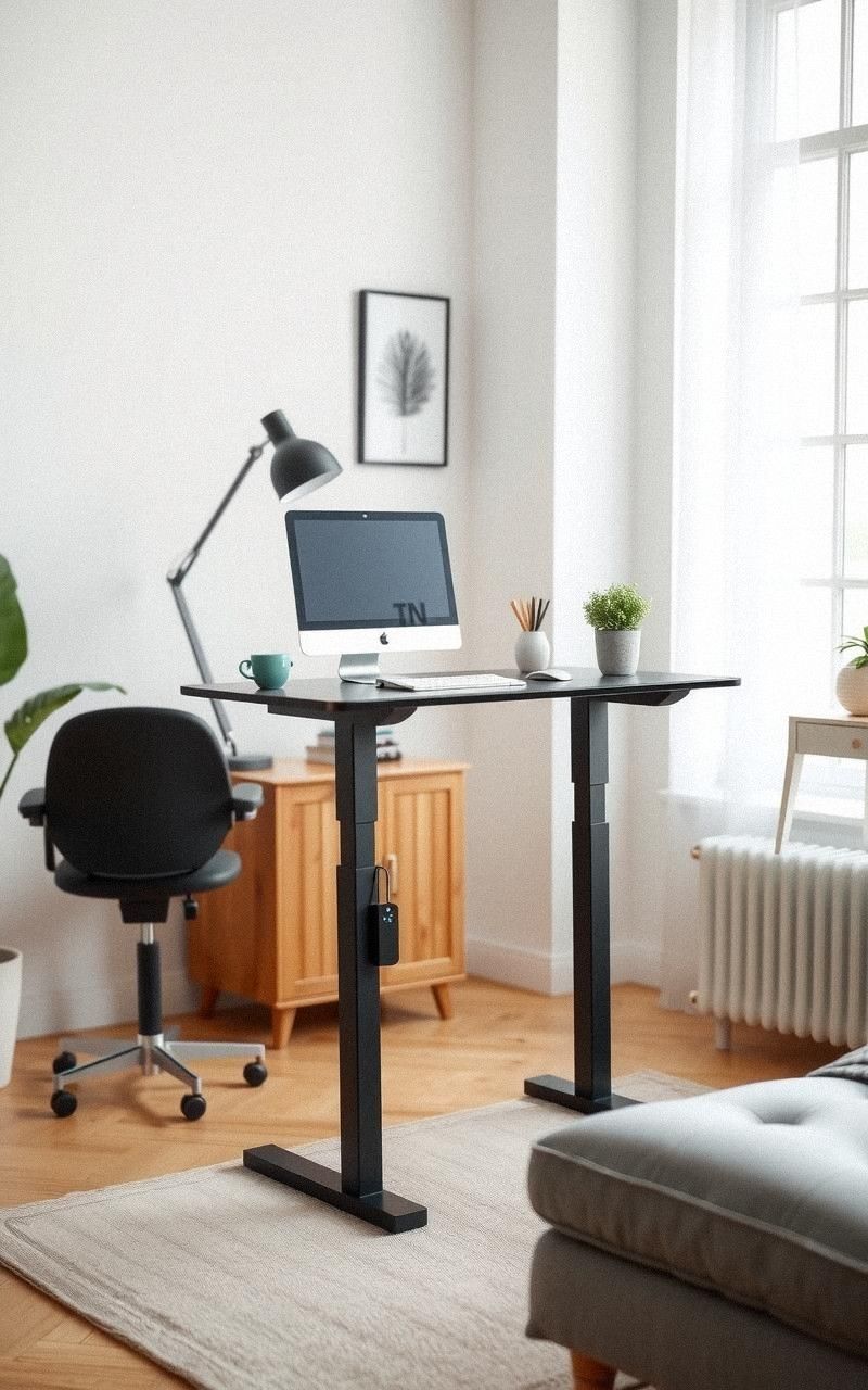 Compact Standing Desk With Adjustable Height