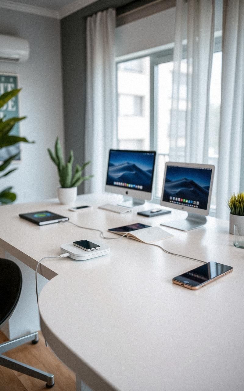 Desk With Built-In Charging Station