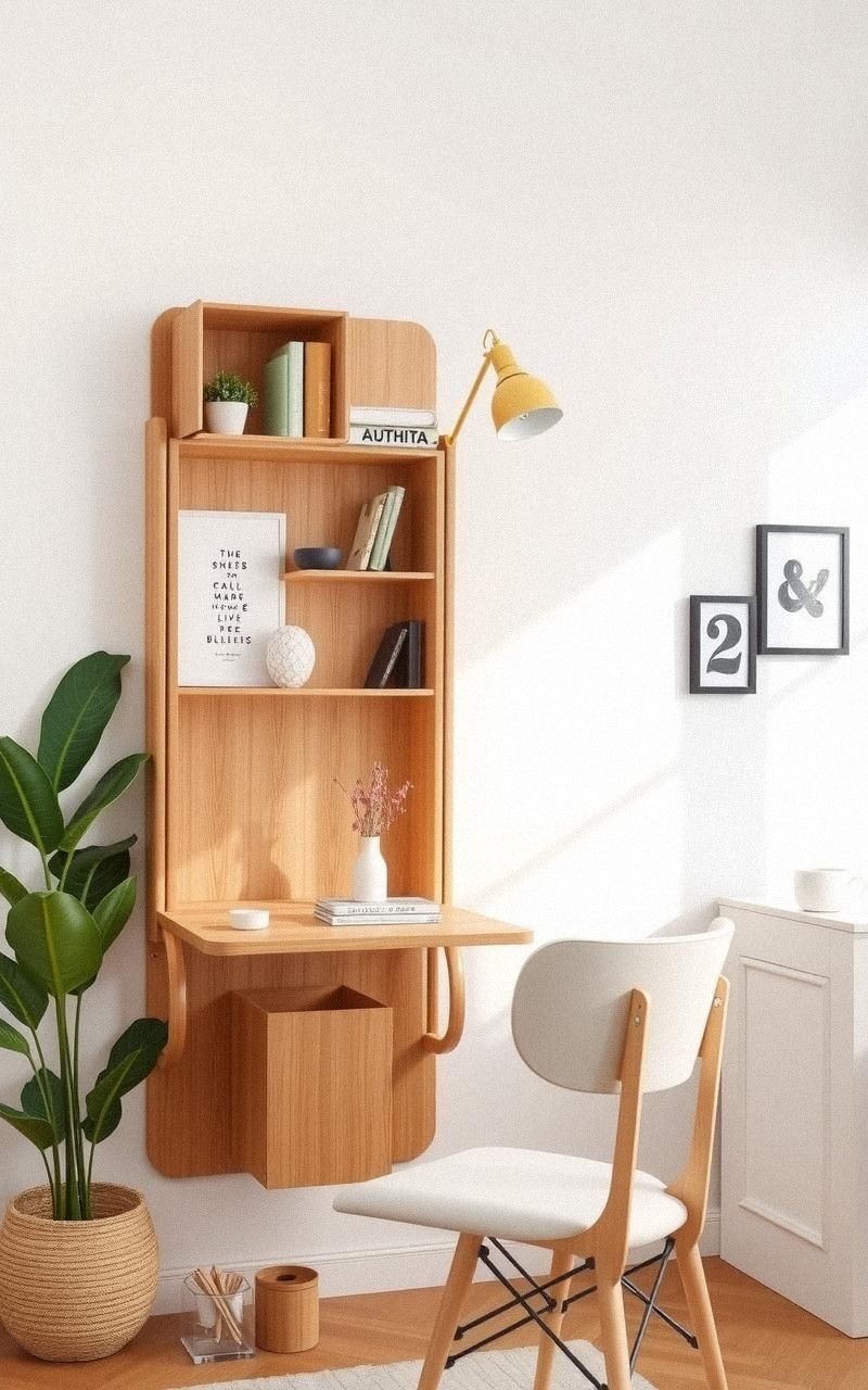 Fold-Down Wall Desk For Compact Spaces