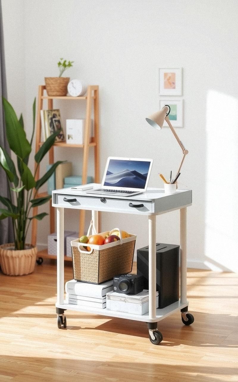 Rolling Desk Cart For Mobile Workspace