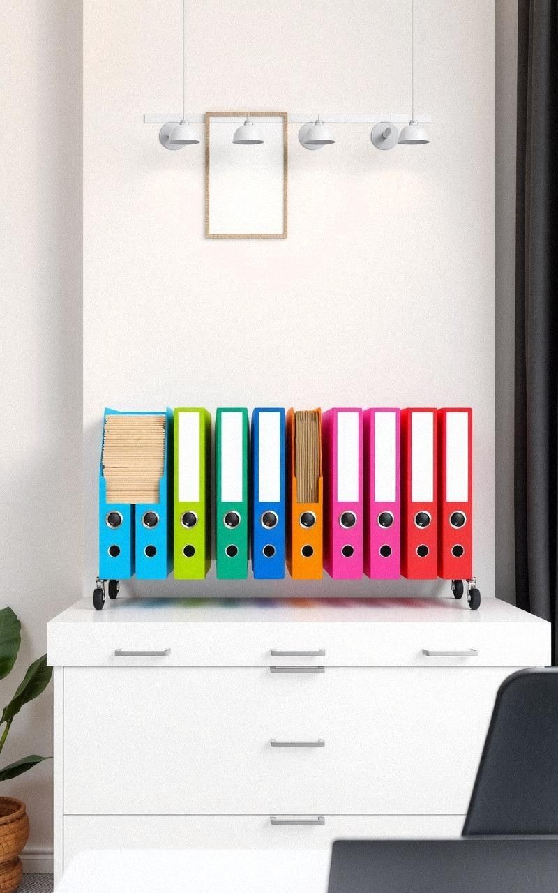 Use Vertical File Holders Attached To Walls