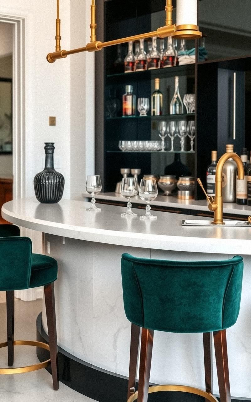 Classic Marble Countertop Bar Elegance