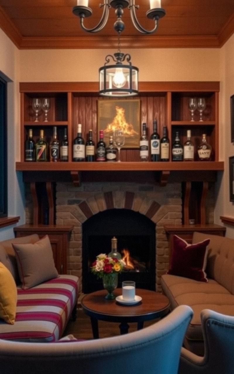 Cozy Fireplace Bar Nook For Warmth