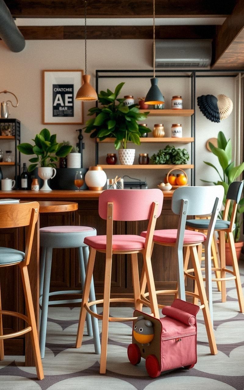 Eclectic Mix-and-Match Bar Stools