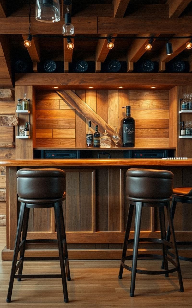 Rustic Wooden Bar With Vintage Charm