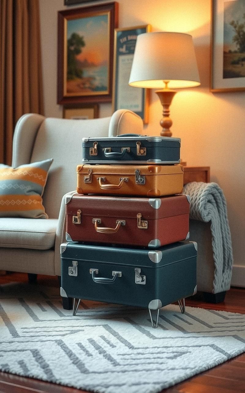 Transform Vintage Suitcases Into Stylish Side Tables
