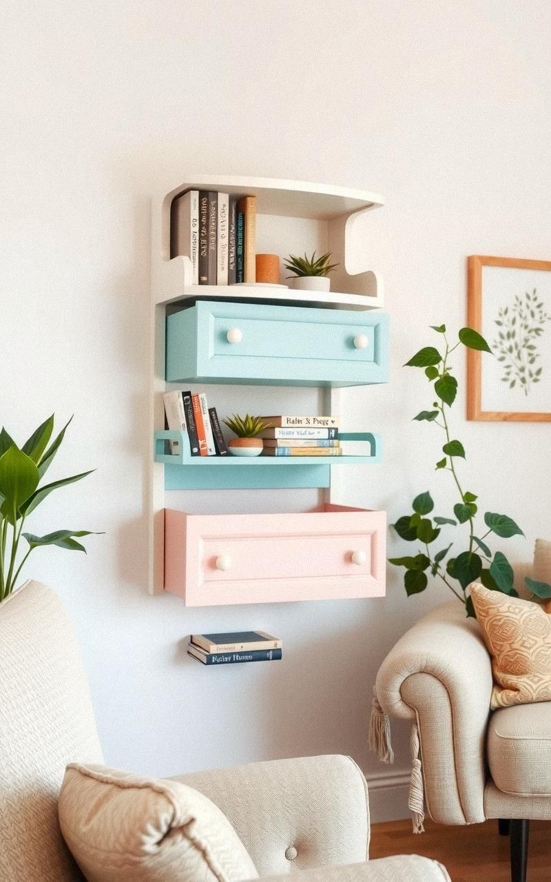 Turn Old Drawers Into Stylish Wall Shelves