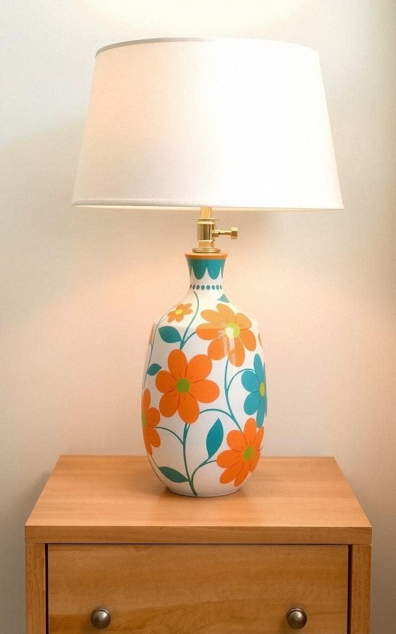 Ceramic Table Lamps with Retro Patterns