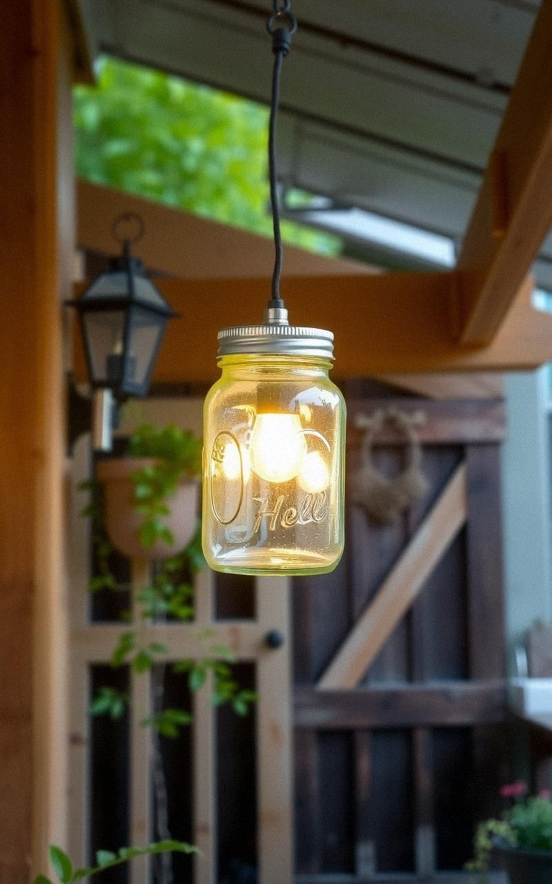 Mason Jar Lamps for Rustic Vintage Charm