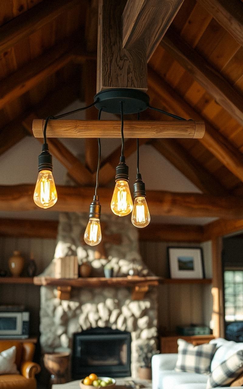 Rustic Wood Beam Lighting for Natural Vintage Vibes