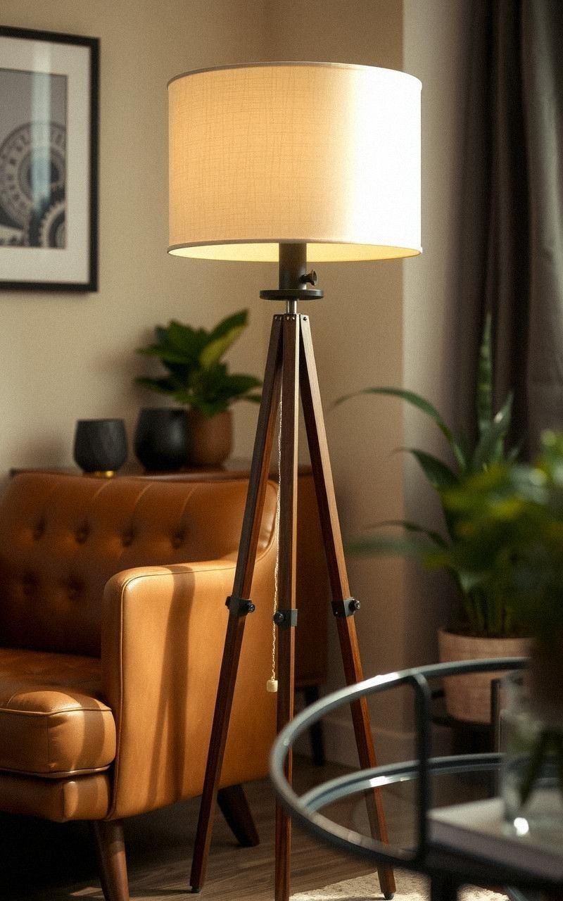 Vintage Floor Lamps with Tripod Bases